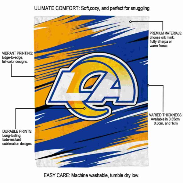los angeles rams paint streaks blue white blanket new arrival