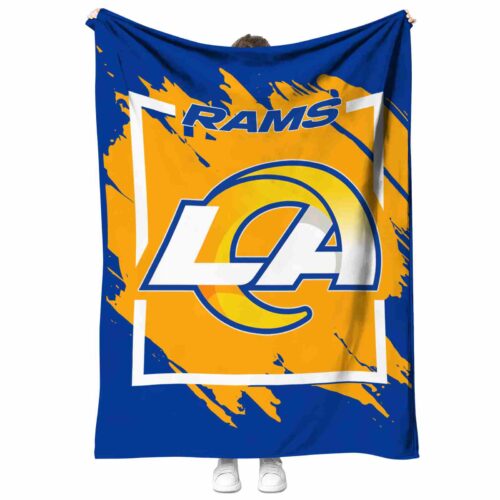 los angeles rams splatter effect blue blanket best selling