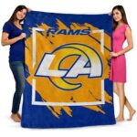 los angeles rams splatter effect blue blanket best selling