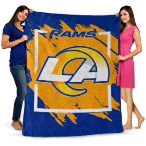 los angeles rams splatter effect blue blanket fashion forward