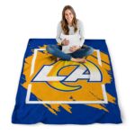 los angeles rams splatter effect blue blanket best selling