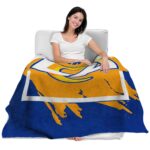 los angeles rams splatter effect blue blanket best selling