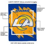 los angeles rams splatter effect blue blanket best selling