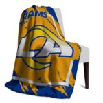 los angeles rams splatter effect blue blanket best selling