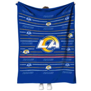 los angeles rams striped pattern blue blanket best selling