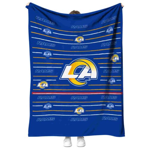 los angeles rams striped pattern blue blanket best selling