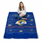 los angeles rams striped pattern blue blanket best selling