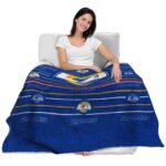 los angeles rams striped pattern blue blanket best selling