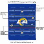 los angeles rams striped pattern blue blanket best selling