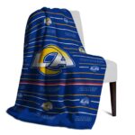 los angeles rams striped pattern blue blanket best selling