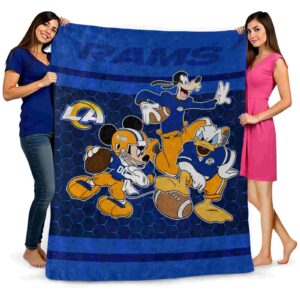 los angeles rams three musketeers blue blanket fashion forward