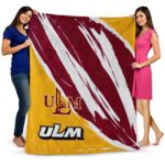 louisiana monroe warhawks brushstrokes red white blanket fashion forward