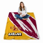 louisiana monroe warhawks brushstrokes red white blanket high quality