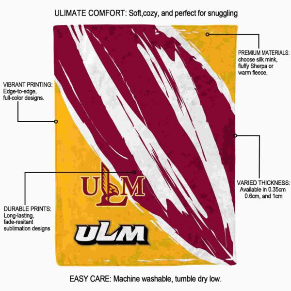 louisiana monroe warhawks brushstrokes red white blanket new arrival