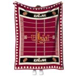 Louisiana-Monroe Warhawks Football Field Red Blanket 1 louisiana monroe warhawks football field red blanket best selling
