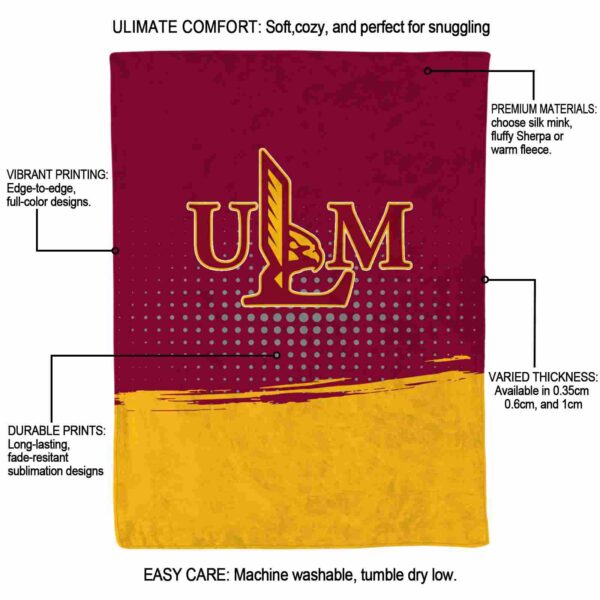 louisiana monroe warhawks gradient dots red blanket new arrival
