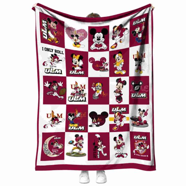 louisiana monroe warhawks mickey minnie red white blanket best selling