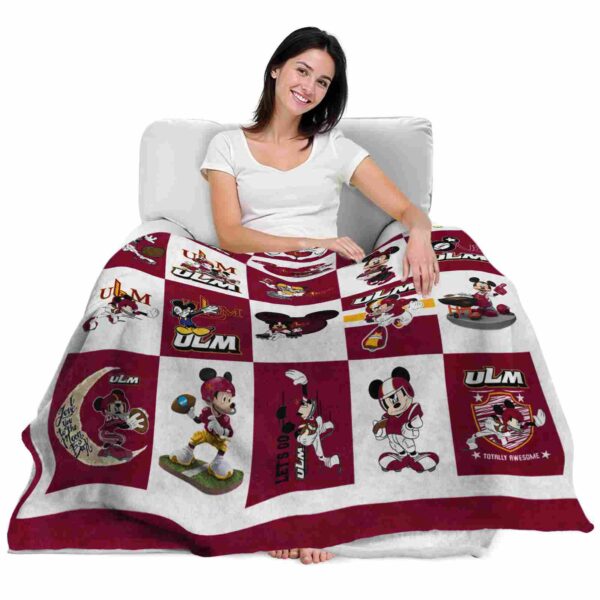 louisiana monroe warhawks mickey minnie red white blanket latest model
