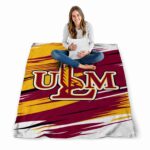 louisiana monroe warhawks paint streaks red white blanket high quality
