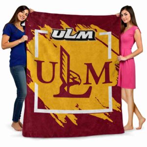 louisiana monroe warhawks splatter effect red blanket fashion forward