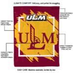 louisiana monroe warhawks splatter effect red blanket new arrival