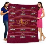 louisiana monroe warhawks striped pattern red blanket best selling
