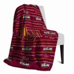 louisiana monroe warhawks striped pattern red blanket best selling