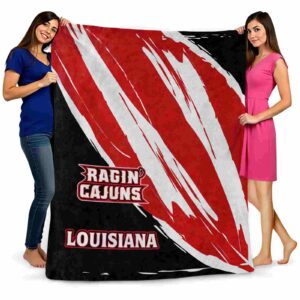 louisiana ragin cajuns brushstrokes red white blanket fashion forward