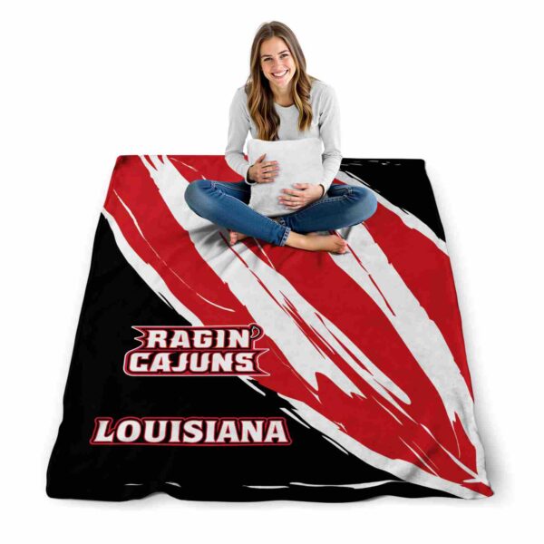 louisiana ragin cajuns brushstrokes red white blanket high quality