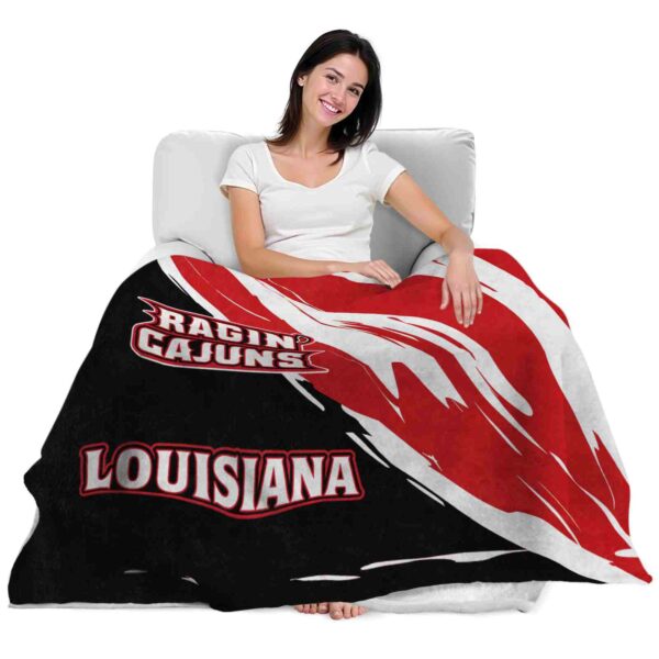 louisiana ragin cajuns brushstrokes red white blanket latest model
