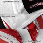 louisiana ragin cajuns brushstrokes red white blanket premium grade
