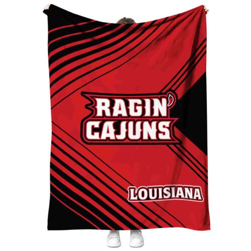 louisiana ragin cajuns diagonal stripes red blanket best selling