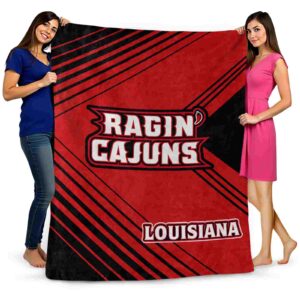louisiana ragin cajuns diagonal stripes red blanket fashion forward