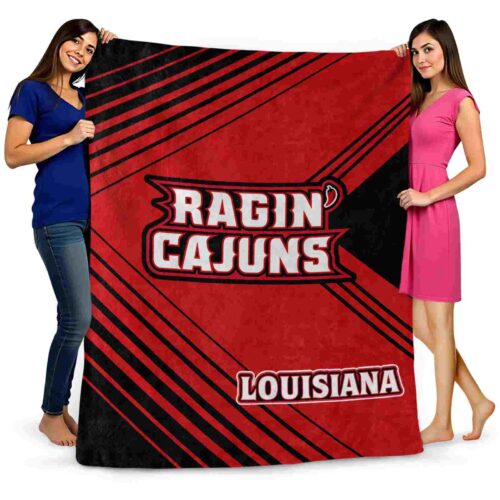 louisiana ragin cajuns diagonal stripes red blanket fashion forward