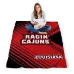 louisiana ragin cajuns diagonal stripes red blanket high quality
