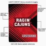 louisiana ragin cajuns diagonal stripes red blanket new arrival