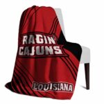 louisiana ragin cajuns diagonal stripes red blanket top rated