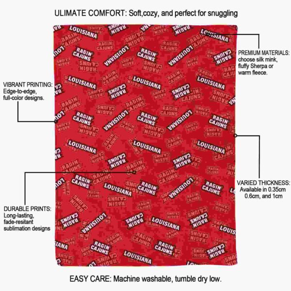 louisiana ragin cajuns diehard fans red blanket new arrival