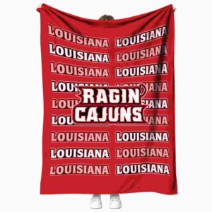 louisiana ragin cajuns fan pride red blanket best selling