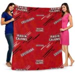 louisiana ragin cajuns fan spirit red blanket fashion forward