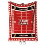 louisiana ragin cajuns football field red blanket best selling