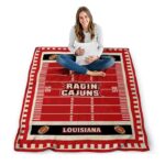 louisiana ragin cajuns football field red blanket high quality