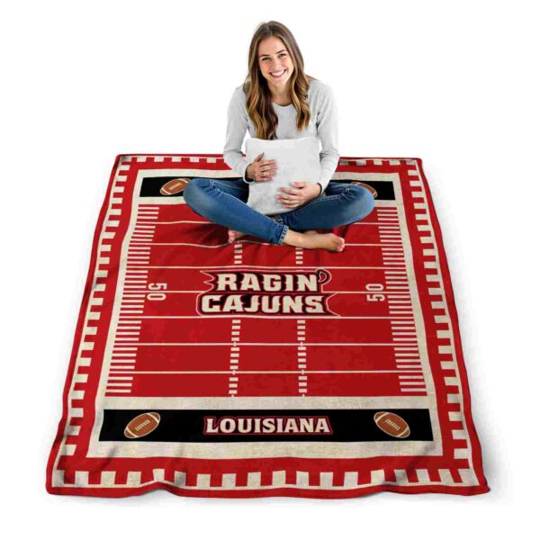 louisiana ragin cajuns football field red blanket high quality