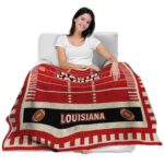 louisiana ragin cajuns football field red blanket latest model