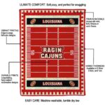 louisiana ragin cajuns football field red blanket new arrival