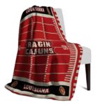 louisiana ragin cajuns football field red blanket top rated