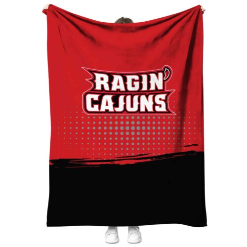louisiana ragin cajuns gradient dots red blanket best selling
