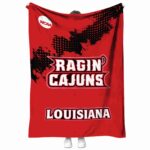 louisiana ragin cajuns grunge texture red blanket best selling