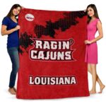 louisiana ragin cajuns grunge texture red blanket best selling