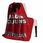 louisiana ragin cajuns grunge texture red blanket best selling